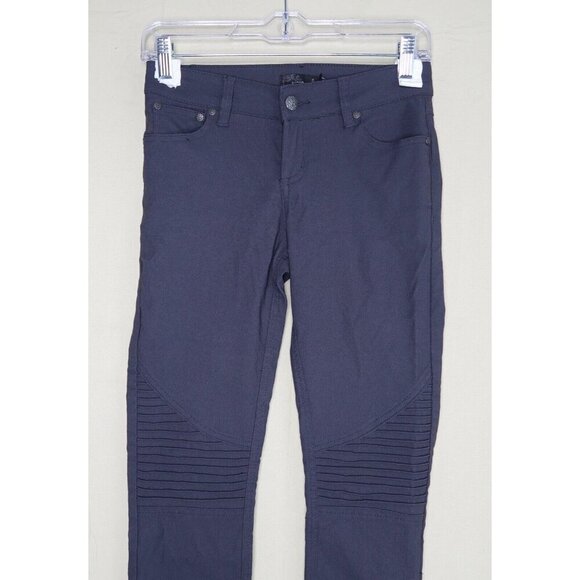 prAna Brenna Gray Moto Skinny Jeans Pants Trousers Low Rise Stretch EUC Womens 0 - Picture 5 of 14